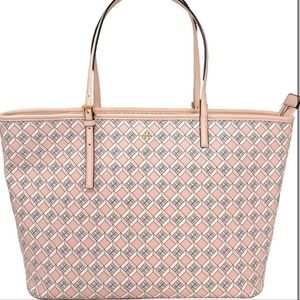 NWT Tory Burch geo logo targe zip tote